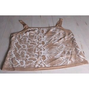 Snake‎ Print Nine West Shell Tank Top XL Gold/Tan & White